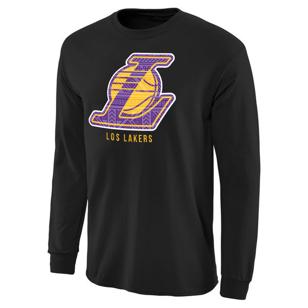 NBA Men Los Angeles Lakers Noches Enebea Long Sleeve TShirt Black->nba t-shirts->Sports Accessory